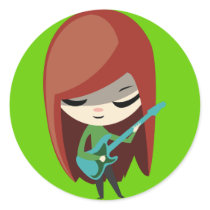 Roxie Rockstar Round Stickers