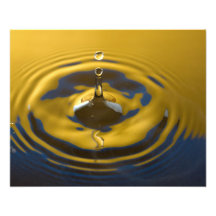 Royal blue and Golden Yellow Water Drop Art Photo