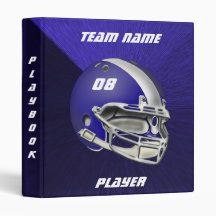 Royal Blue and White Football Helmet Vinyl Binder