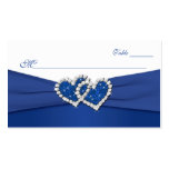 Royal Blue and White Joined Hearts Placecards Business Cards