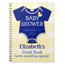 Royal Blue Baby Shower Spiral Notebook