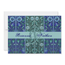 Royal Blue Damask Wedding Invitation