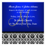 Royal Blue Damask Wedding Invitation