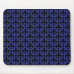 Royal Blue Fancy Fleur de lis Mousepad