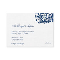 Royal blue formal prom bid custom admission ticket business cards