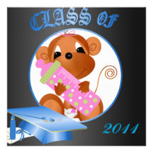 Royal Blue Graduation Inviation Personalized Invitations