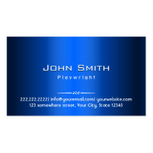 Royal Blue Metal Playwright Business Card