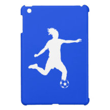 Royal Blue Soccer Silhouette iPad Mini Case
