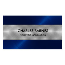 Royal Blue Stainless Steel Business Card
