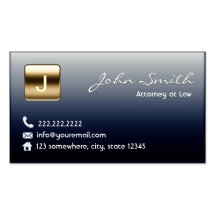 Royal Blue Steel Metal Lawyer Business Card