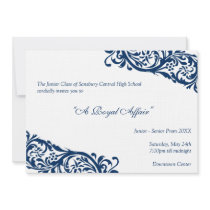 Royal blue traditional  junior formals senior prom custom invite