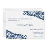 Royal blue traditional  junior formals senior prom invitations
