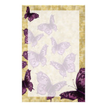 Royal Butterflies (Violet) Custom Stationery