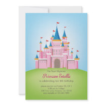 Royal Castle Princess Birthday Invitation Card