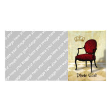 Royal Chair and Crown Customized Photo Card