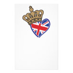 Royal Crowm UK Heart Flag Stationery