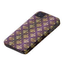 royal damask purple and gold iPhone 4 case