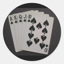 Royal Flush Round Stickers