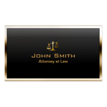 Royal Gold Border Lawyer/Attorney Business Card