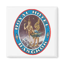 Royal Hotel, Bangkok Luggage Label Fridge Magnet