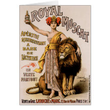 Royal Muscat Vintage Wine Drink Ad Art Greeting Cards