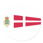 Royal Pennant Of Denmark, Greenland flag Round Sticker