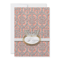 Royal Princess Crown Baby Girl Birth Announcement