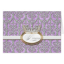Royal Princess Crown Baby Girl Thank You Notes Cards