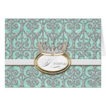 Royal Princess Crown Baby Girl Thank You Notes Card