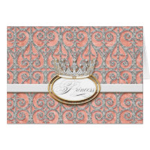 Royal Princess Crown Baby Matching Thank You Notes Greeting Card