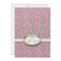 Royal Princess Crown Baby Shower Invitation