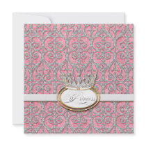 Royal Princess Crown Baby Shower Invitation
