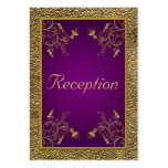 Royal Purple and Gold Floral Enclosure Card Business Card Templates
