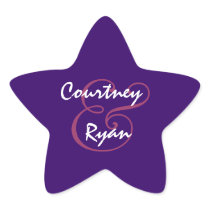 Royal Purple Envelope Seal Wedding Stickers