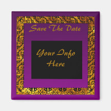 Royal Purple Save the Date Refrigerator Magnets