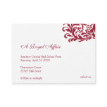 Royal red formal prom bid custom admission ticket business cards