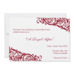 Royal red traditional  junior formals senior prom personalized invites
