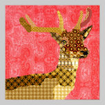 Royal Reindeer Red  Art Poster posters