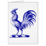 Royal Rooster Blue Greeting Cards