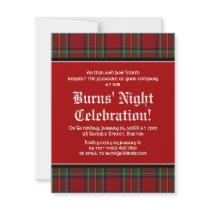 Royal Stuart Tartan Robbie Burns Night Invitation