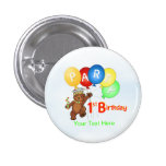 Royal Teddy Bear 1st Birthday Party Button