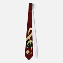 Royal Treble Clef on Deep Red Tie