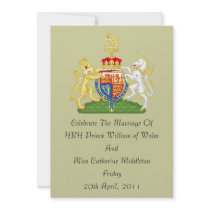 Royal Wedding Coat Of Arms Invitation (Taupe)