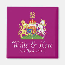 Royal Wedding Coat of Arms Magnet (Plum)