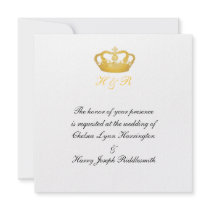Royal Wedding Golden Crown Invitation