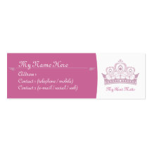 Royalty / Princess Skinny Calling Cards Business Card Templates