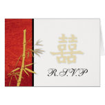 RSVP - Asian Red Double Happiness Wedding RSVP Greeting Cards