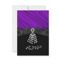 RSVP Birthday Party Purple Silk Jewel Black White