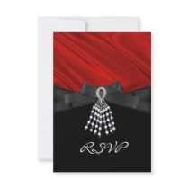 RSVP Birthday Party Red Silk Jewel Black White