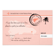 RSVP Boarding Pass TO Dominican Republic Personalized Announcements